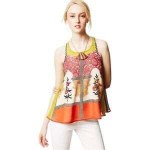 Vineet Bahl Anthro Eclectic Boho Patchwork Swing Tank Small
